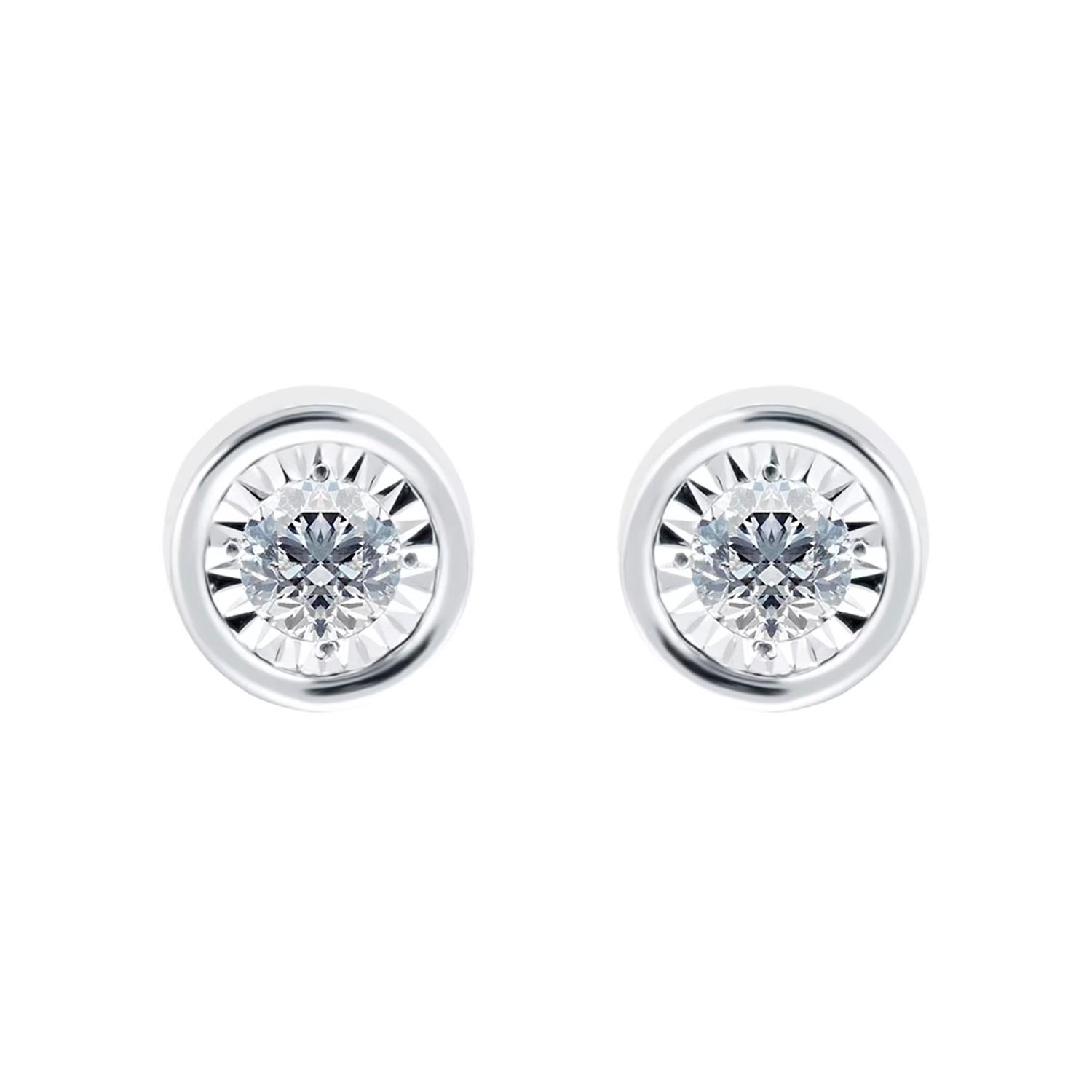 9ct White Gold 0.20cttw Diamond Illusion Jewellery Set - Image 3