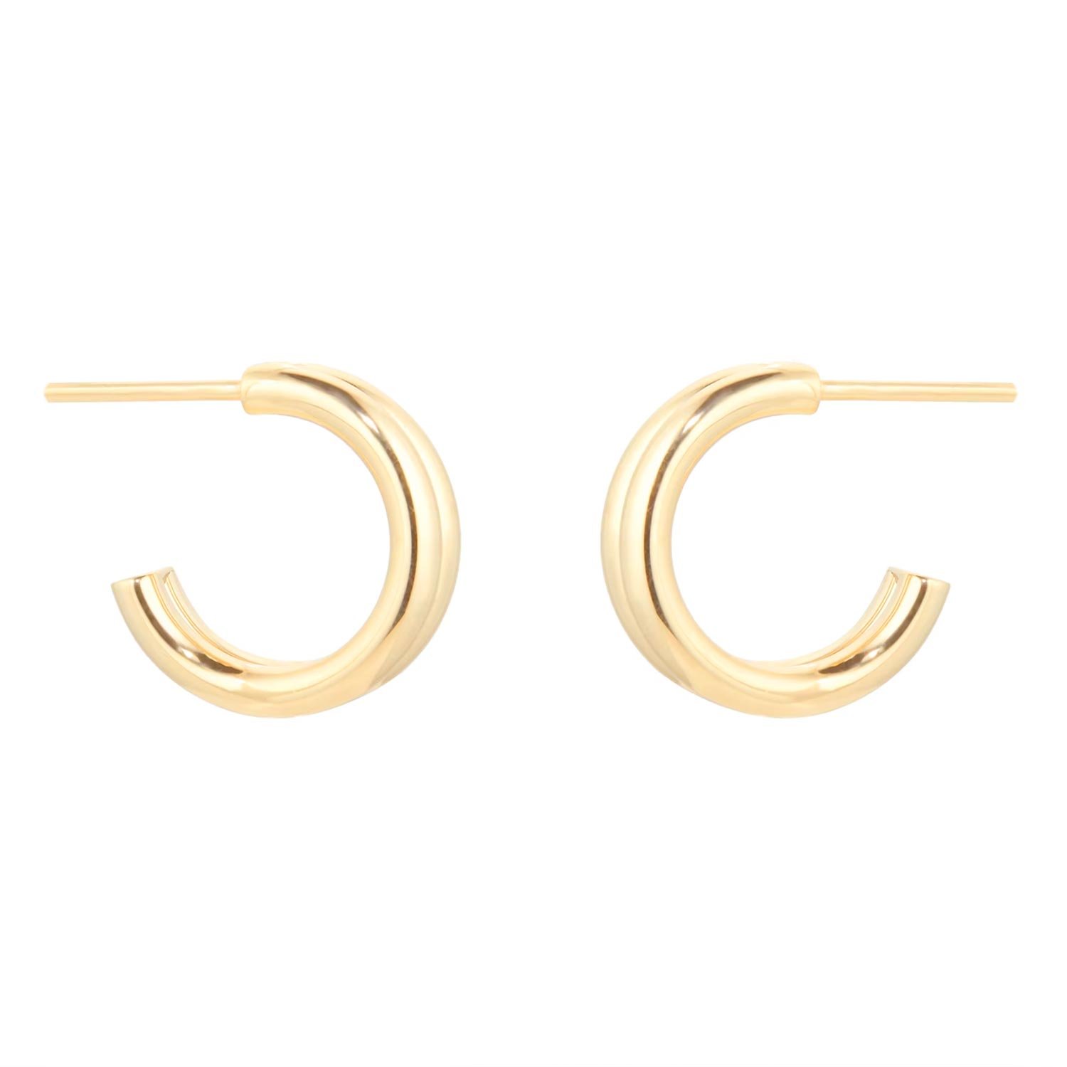 9ct Yellow Gold Double Layer Hoop Earrings - Image 3
